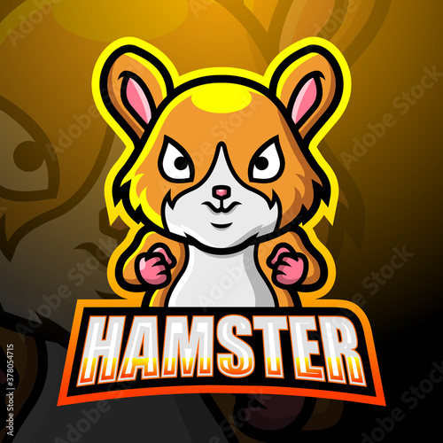 Hamster mascot esport logo design
