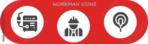 Modern Simple Set of workman Vector filled Icons