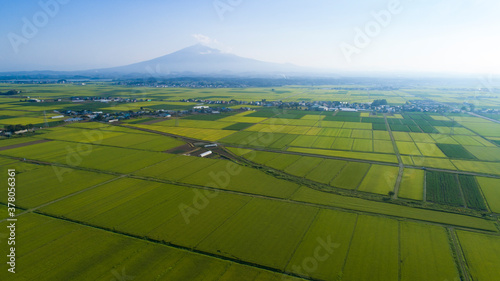 《青森県》津軽市 街並みの空撮