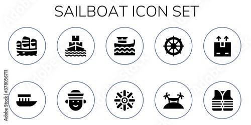 sailboat icon set