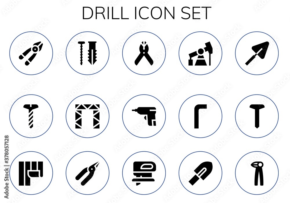 Modern Simple Set of drill Vector filled Icons Modern Simple Set of drill Vector filled Icons