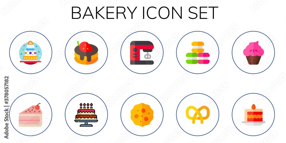 bakery icon set