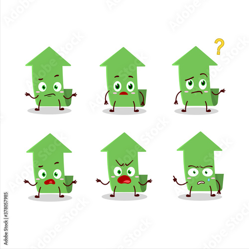 Cartoon character of arrow up with what expression