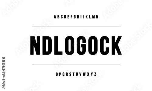 Bold alphabet font. Typography uppercase and numbering.	