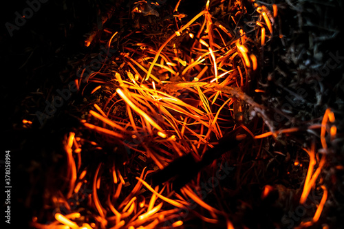 fire/combustion/Black background