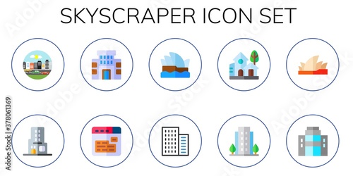skyscraper icon set
