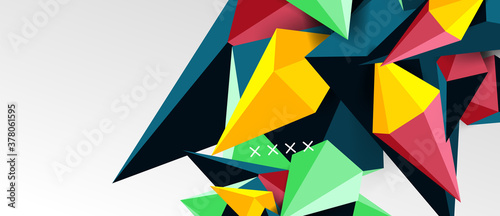 3d low poly abstract shape background vector illustration