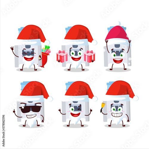 Santa Claus emoticons with water cooler cartoon character