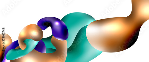 Bubbles abstract background. Liquid splashes on white vector template
