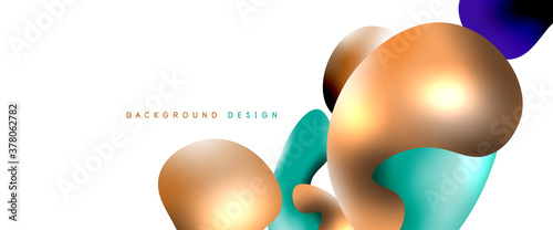 Bubbles abstract background. Liquid splashes on white vector template