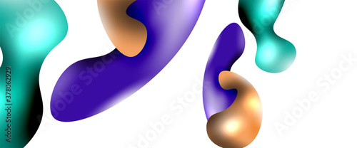 Bubbles abstract background. Liquid splashes on white vector template