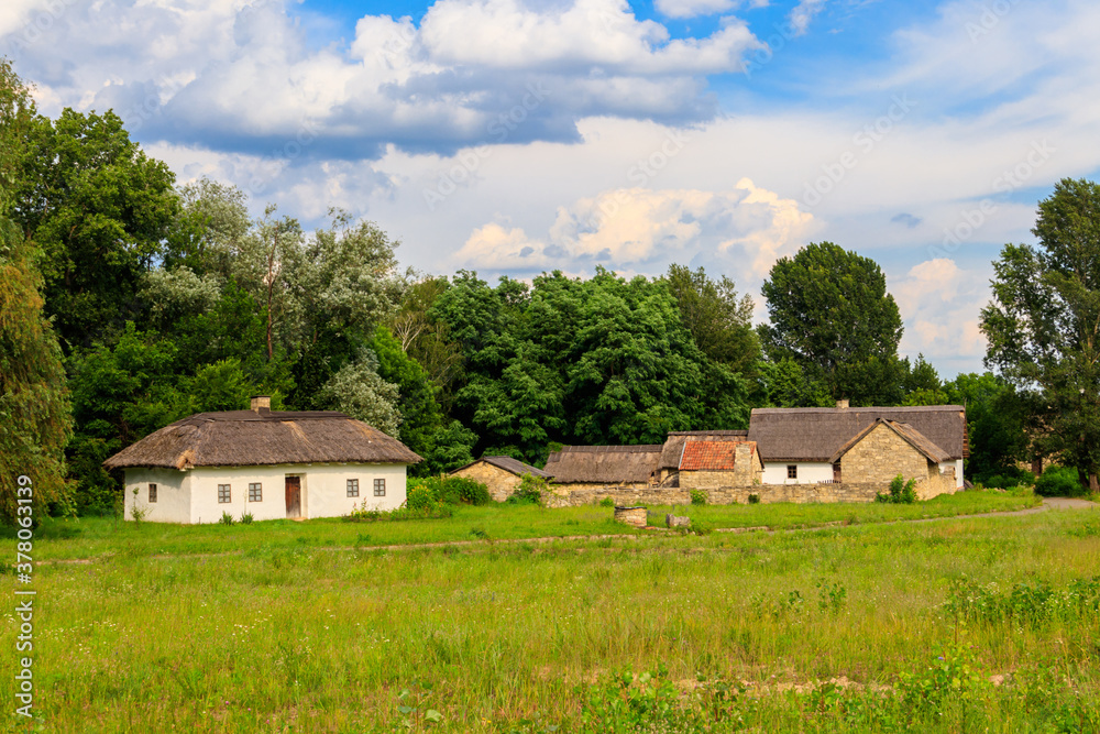 View of Open-air Museum of Folk Architecture and Folkways of Ukraine in Pyrohiv (Pirogovo) village near Kiev, Ukraine