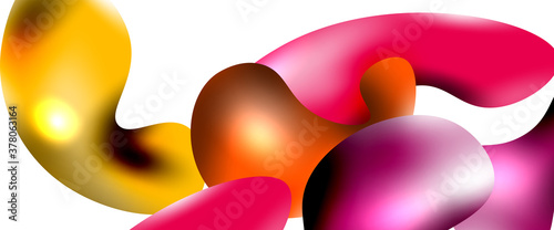 Bubbles abstract background. Liquid splashes on white vector template