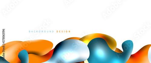 Bubbles abstract background. Liquid splashes on white vector template