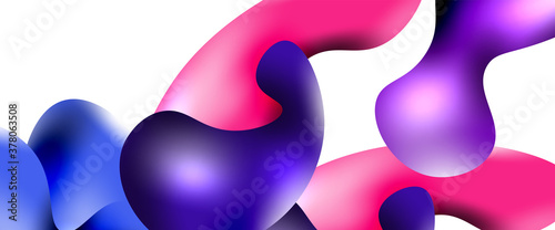 Bubbles abstract background. Liquid splashes on white vector template