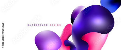 Bubbles abstract background. Liquid splashes on white vector template