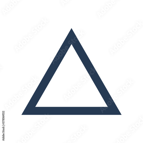 Triangle up arrow or pyramid line art vector icon, triangle illustration
