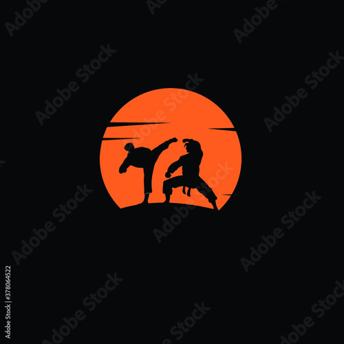 Silhouette vector fighting design
