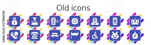 Modern Simple Set of old Vector filled Icons