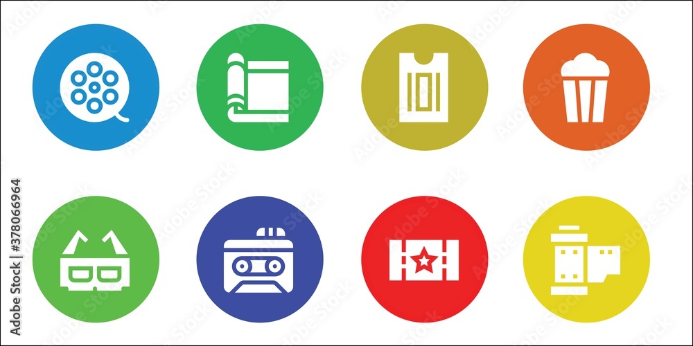 Modern Simple Set of cinema Vector filled Icons Modern Simple Set of cinema Vector filled Icons
