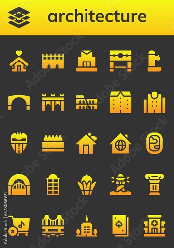 architecture icon set