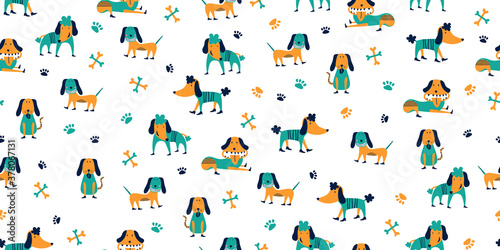Colorful little dog pattern...