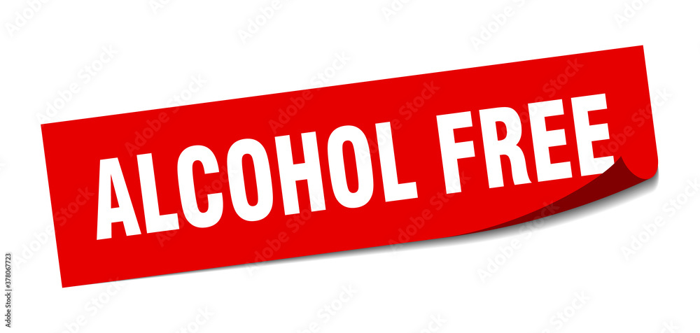 alcohol free sticker. square isolated label sign. peeler alcohol free sticker. square isolated label sign. peeler