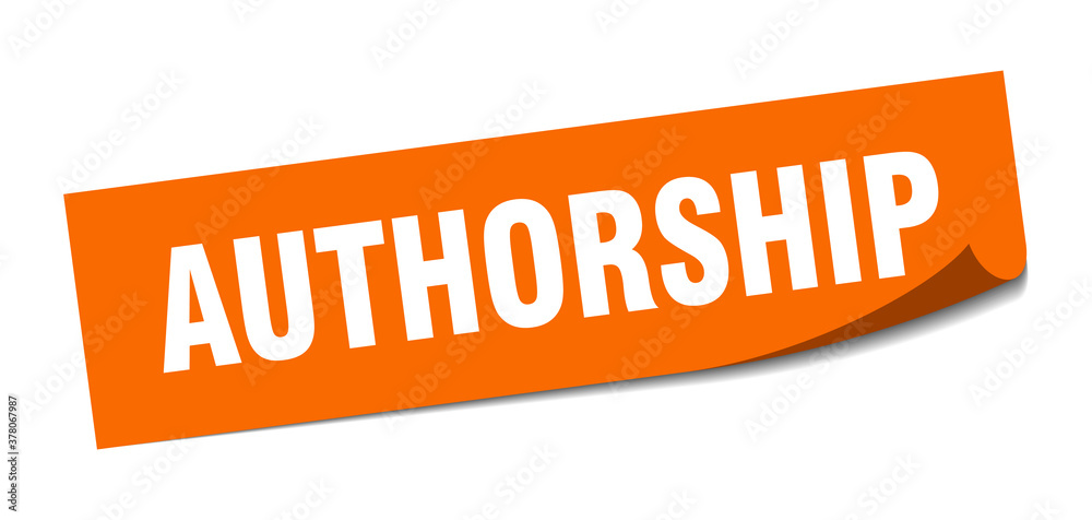 authorship sticker. square isolated label sign. peeler authorship sticker. square isolated label sign. peeler