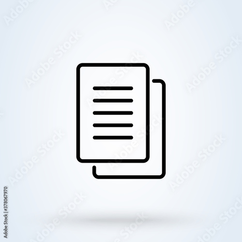 Contract document sign icon or logo line. Paper document concept.  contract signing doc and legal agreement outline vector illustration.