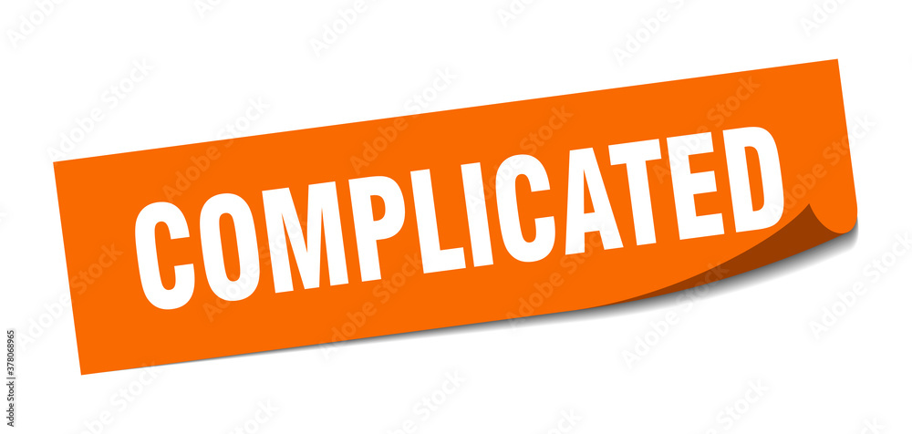 complicated sticker. square isolated label sign. peeler complicated sticker. square isolated label sign. peeler