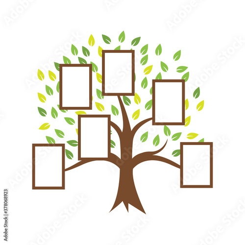 Family tree illustration template design vector