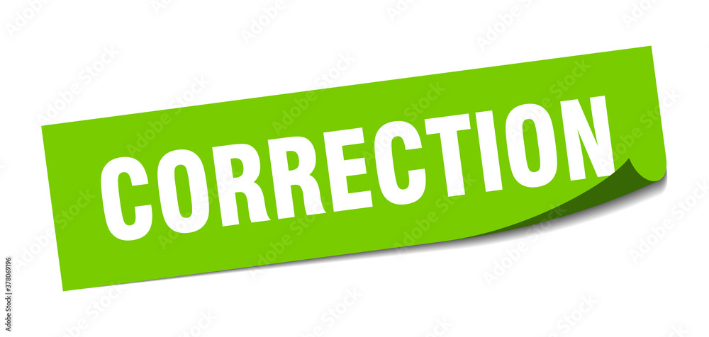 correction sticker. square isolated label sign. peeler correction sticker. square isolated label sign. peeler