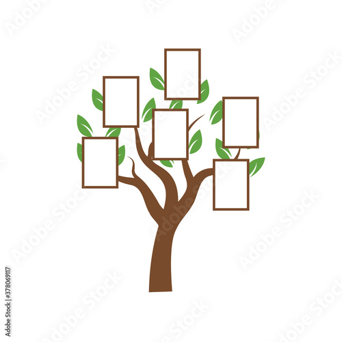 Family tree illustration template design vector