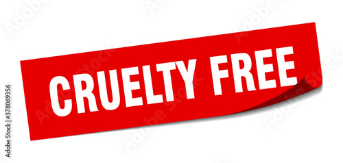 cruelty free sticker. square isolated label sign. peeler