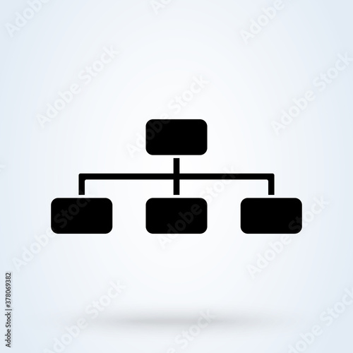 Hierarchical structure sign icon or logo. Hierarchical network and hierarchical structure concept. digital economy vector illustration.
