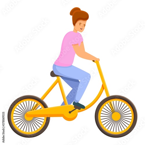 Bike ride time icon. Cartoon of bike ride time vector icon for web design isolated on white background photo