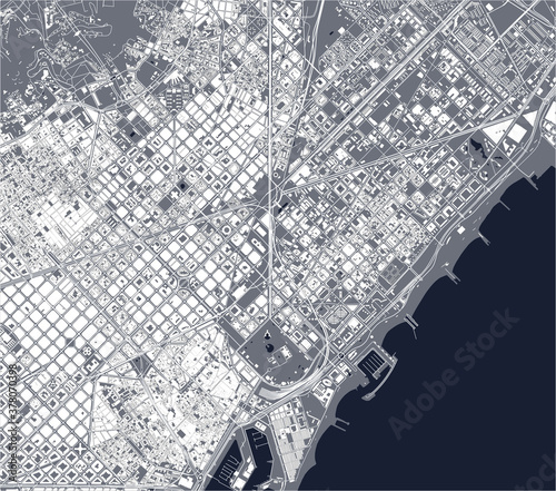 map of the city center of Barcelona, Spain