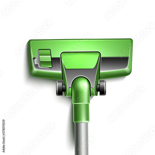 Vector green vacuum cleaner nozzle close up