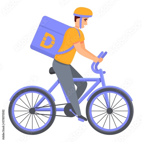 Bike home delivery icon. Cartoon of bike home delivery vector icon for web design isolated on white background