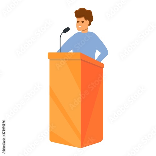 Agitation speaker icon. Cartoon of agitation speaker vector icon for web design isolated on white background