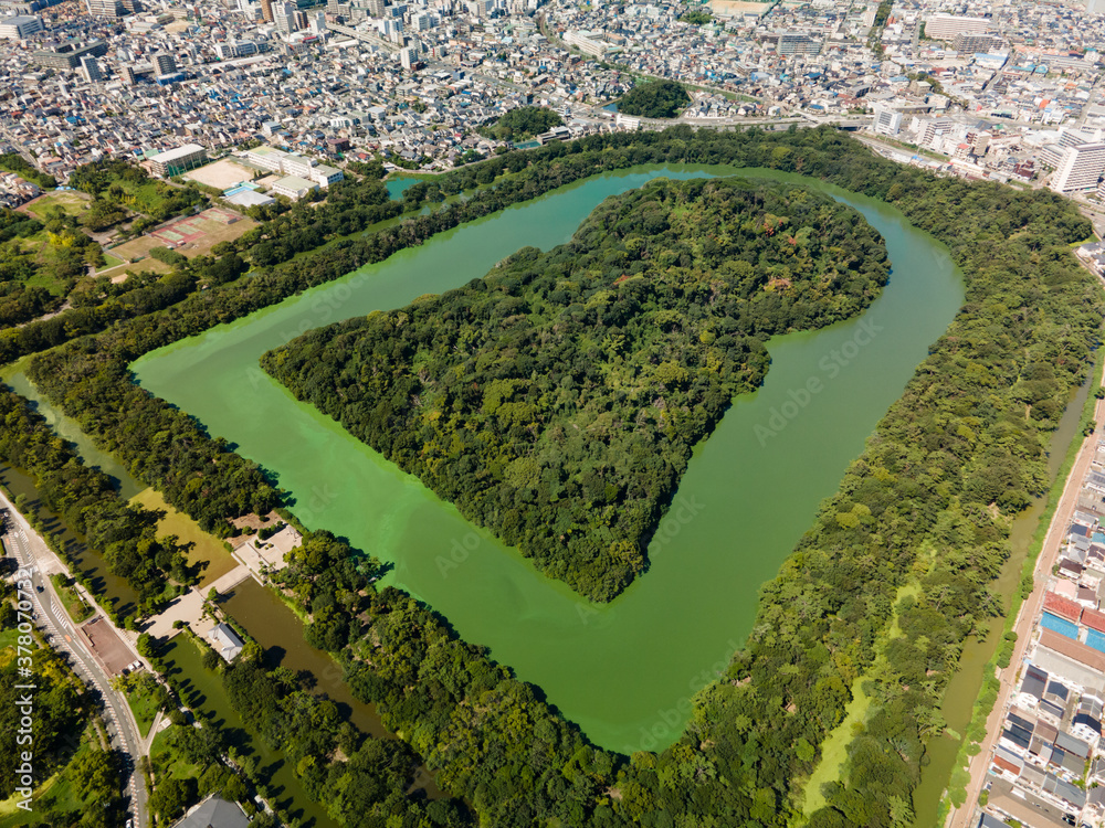 Fototapeta premium Mozu-Furuichi Kofun Group(48MP High Resolution Aerial View).