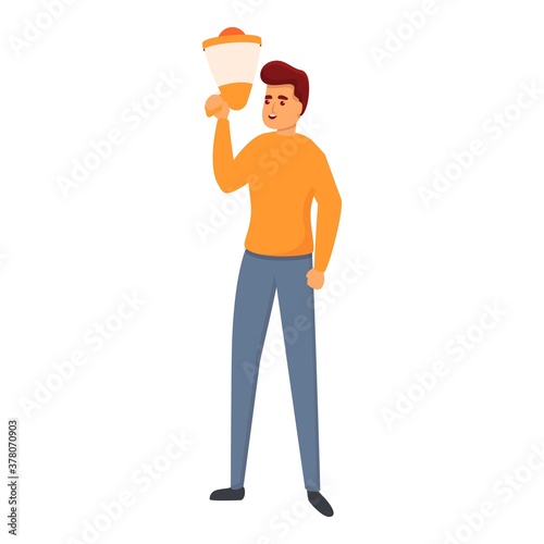 Student vote agitation icon. Cartoon of student vote agitation vector icon for web design isolated on white background