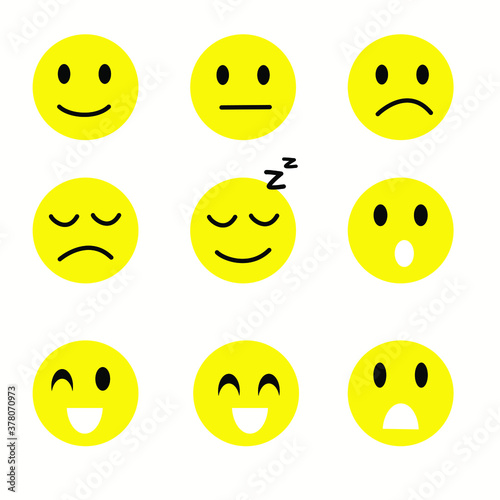 Emoji icons set. Emoticon for messenger, social media, web. Flat design. Vector illustration 10