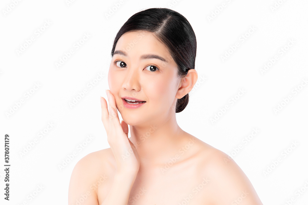 Beautiful young asian woman with clean fresh skin on white background, Face care, Facial treatment, Cosmetology, beauty and spa, Asian women portrait Beautiful young asian woman with clean fresh skin on white background, Face care, Facial treatment, Cosmetology, beauty and spa, Asian women portrait