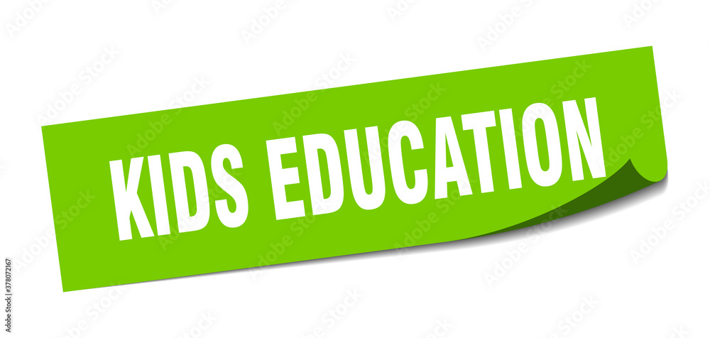 kids education sticker. square isolated label sign. peeler kids education sticker. square isolated label sign. peeler