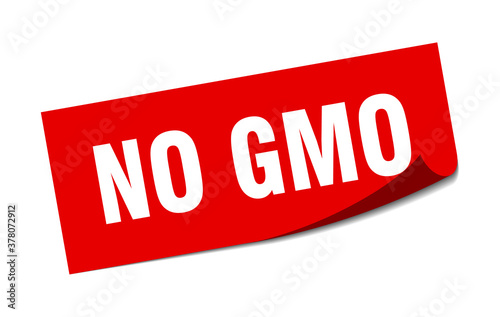 no gmo sticker. square isolated label sign. peeler