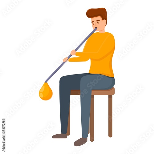 Modern glass blower icon. Cartoon of modern glass blower vector icon for web design isolated on white background