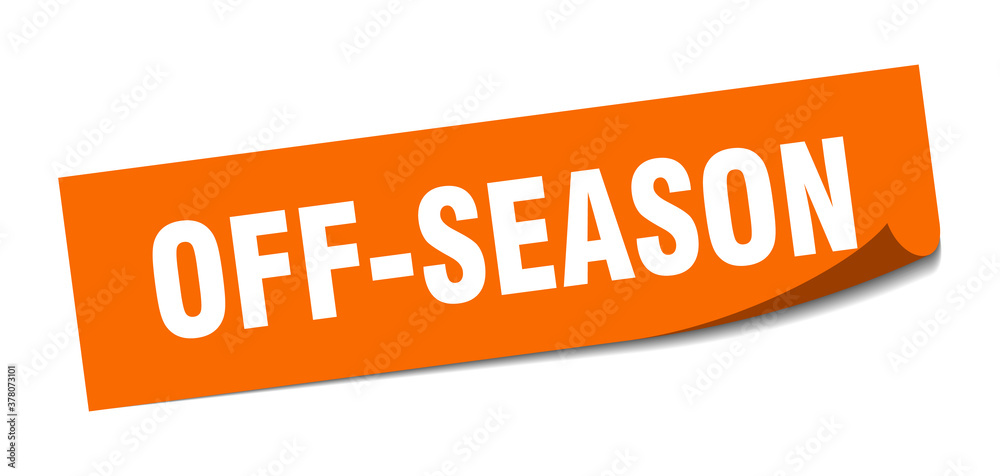 off-season sticker. square isolated label sign. peeler off-season sticker. square isolated label sign. peeler