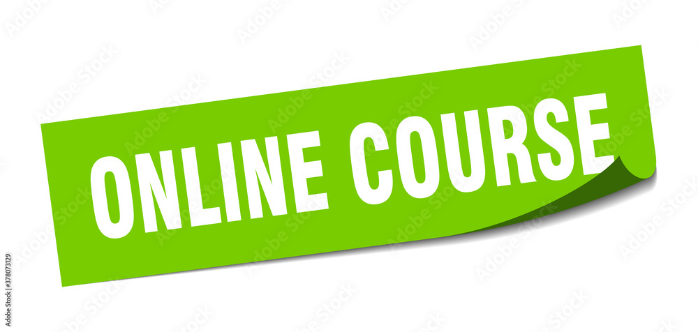 online course sticker. square isolated label sign. peeler online course sticker. square isolated label sign. peeler