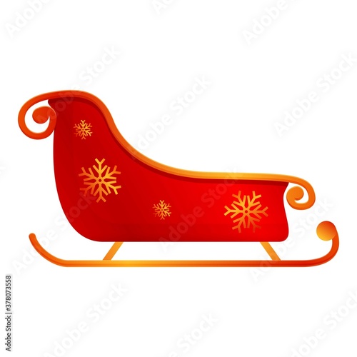 Carriage sleigh icon. Cartoon of carriage sleigh vector icon for web design isolated on white background